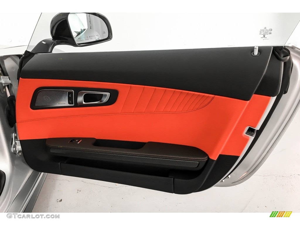 2019 Mercedes-Benz AMG GT C Coupe Red Pepper/Black Door Panel Photo #131559182