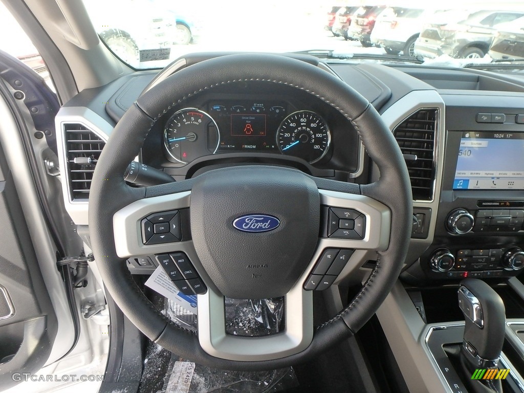 2019 Ford F150 Lariat SuperCrew 4x4 Black Steering Wheel Photo #131562401