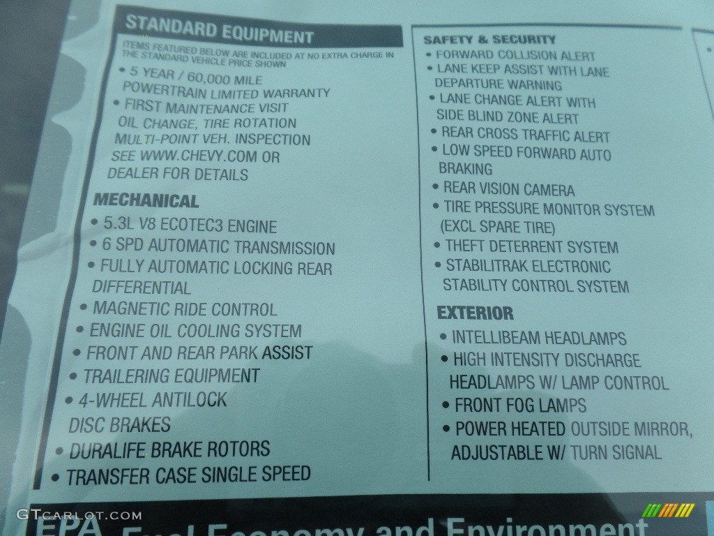 2019 Chevrolet Suburban Premier 4WD Window Sticker Photo #131567990