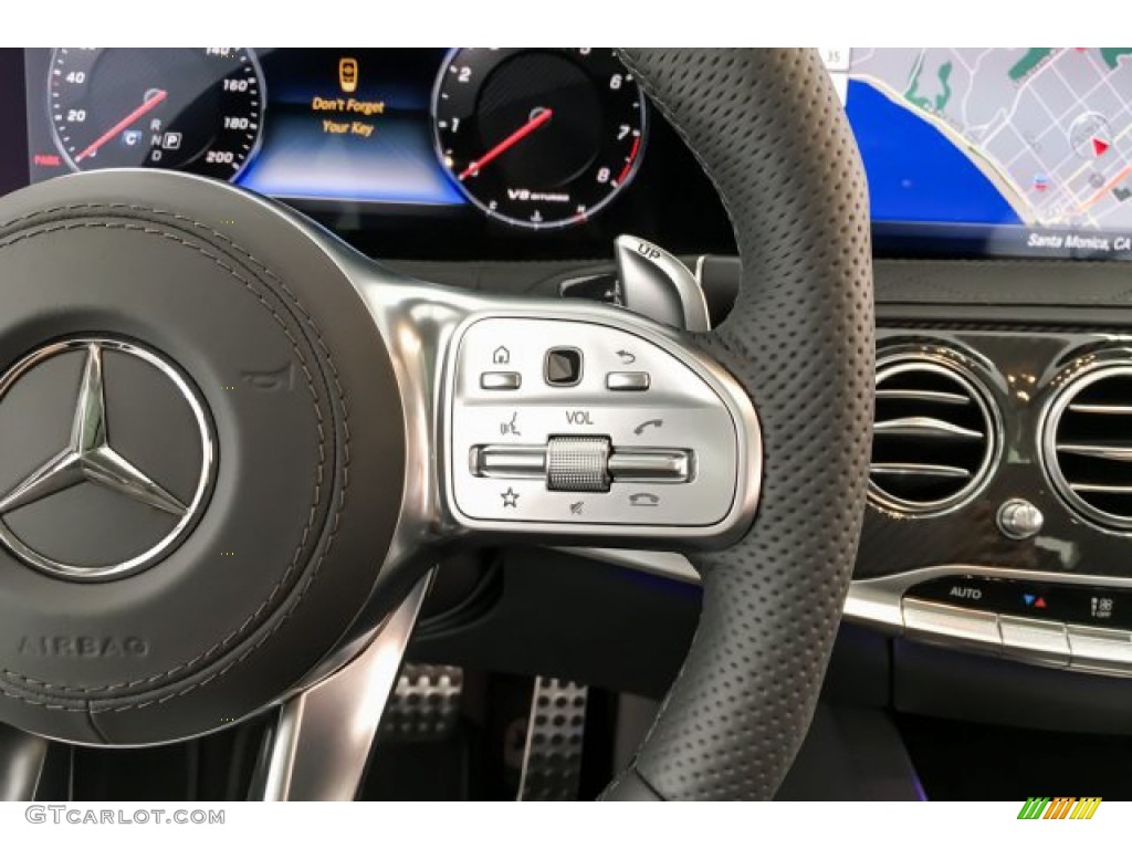 2019 Mercedes-Benz S AMG 63 4Matic Sedan Magma Grey/Espresso Brown Steering Wheel Photo #131573203