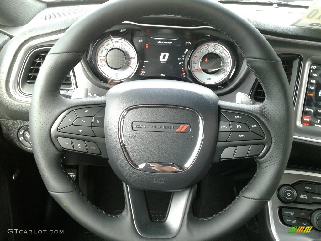 2019 Dodge Challenger T/A 392 Black Steering Wheel Photo #131578321