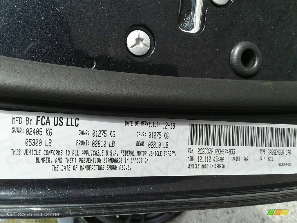 2019 Challenger Color Code PAR for Maximum Steel Metallic Photo #131578498