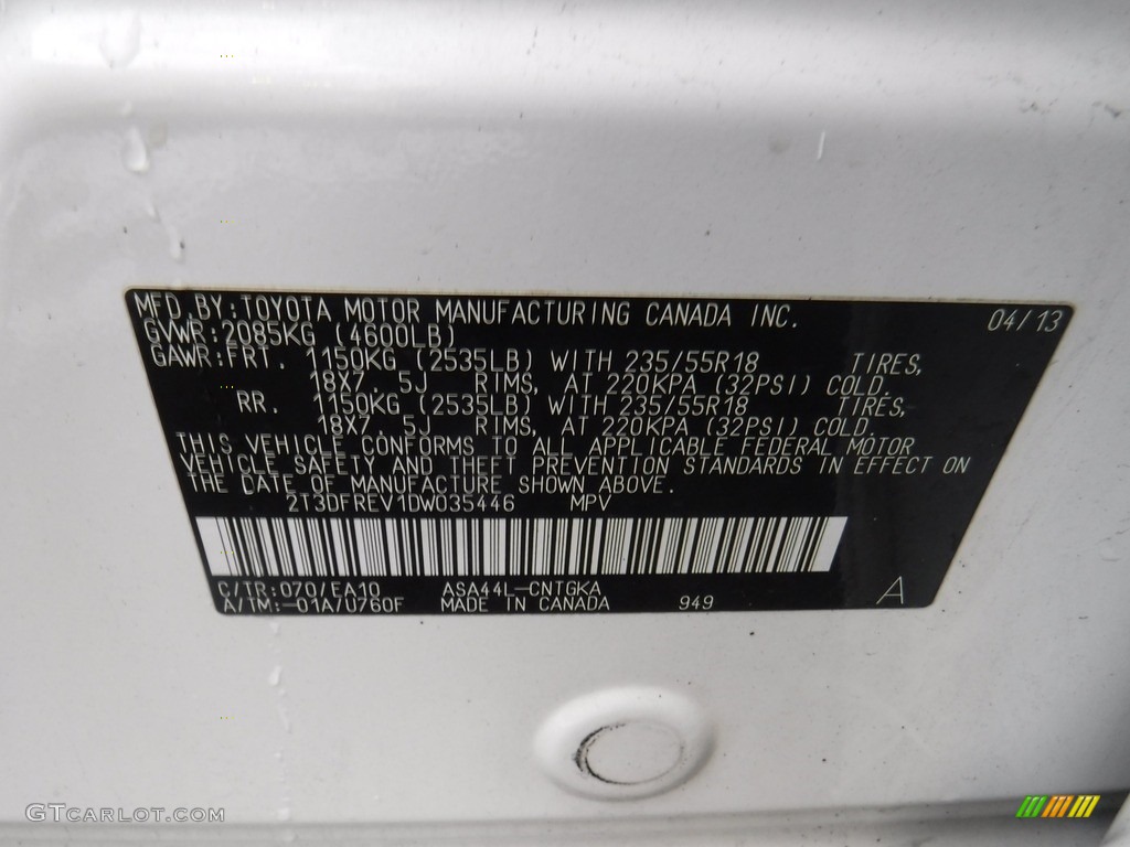 2013 RAV4 Limited AWD - Blizzard White Pearl / Ash photo #29