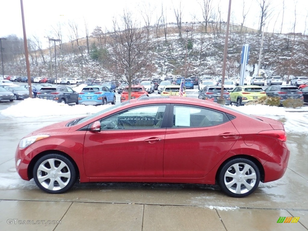 2012 Elantra Limited - Red Allure / Beige photo #5