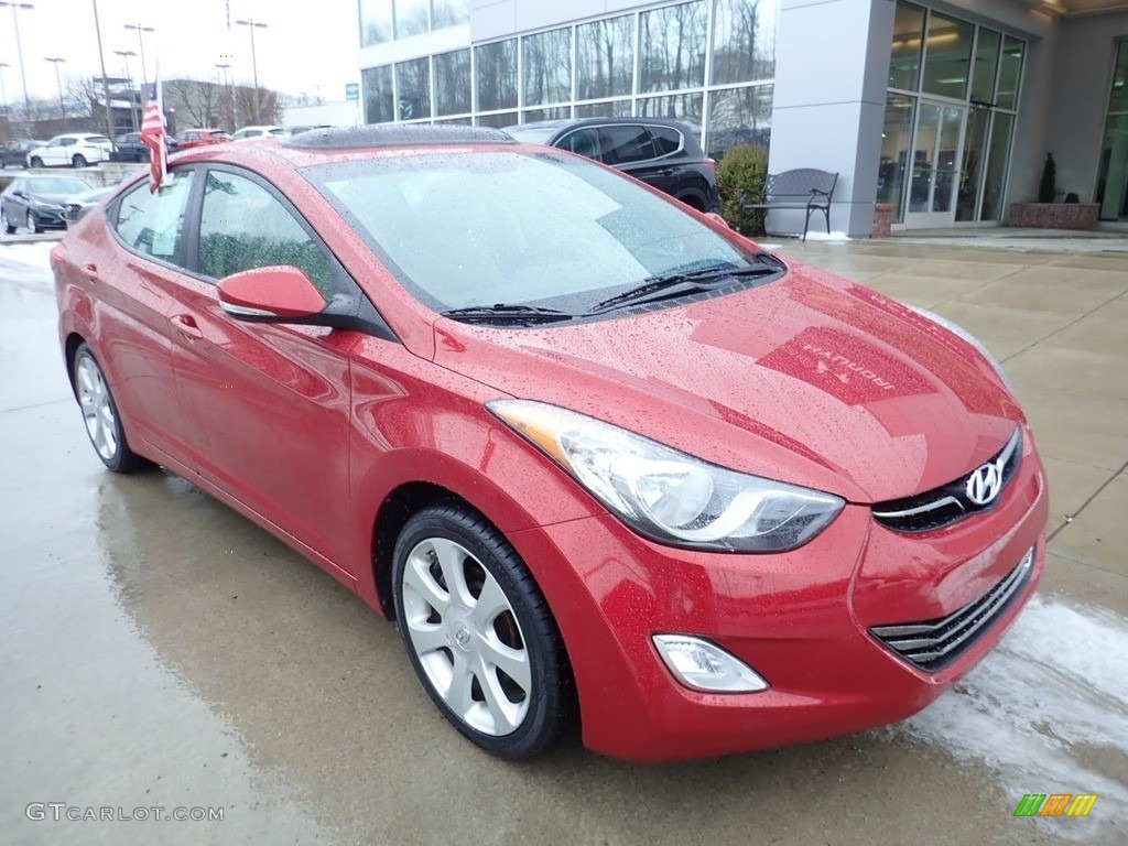 2012 Elantra Limited - Red Allure / Beige photo #8