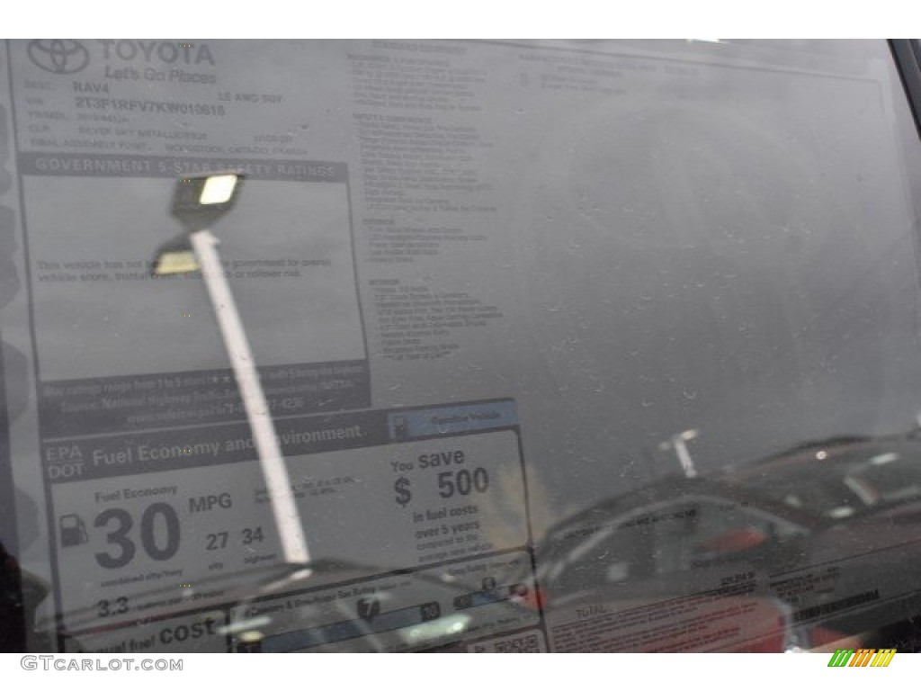 2019 RAV4 LE AWD - Silver Sky Metallic / Black photo #36