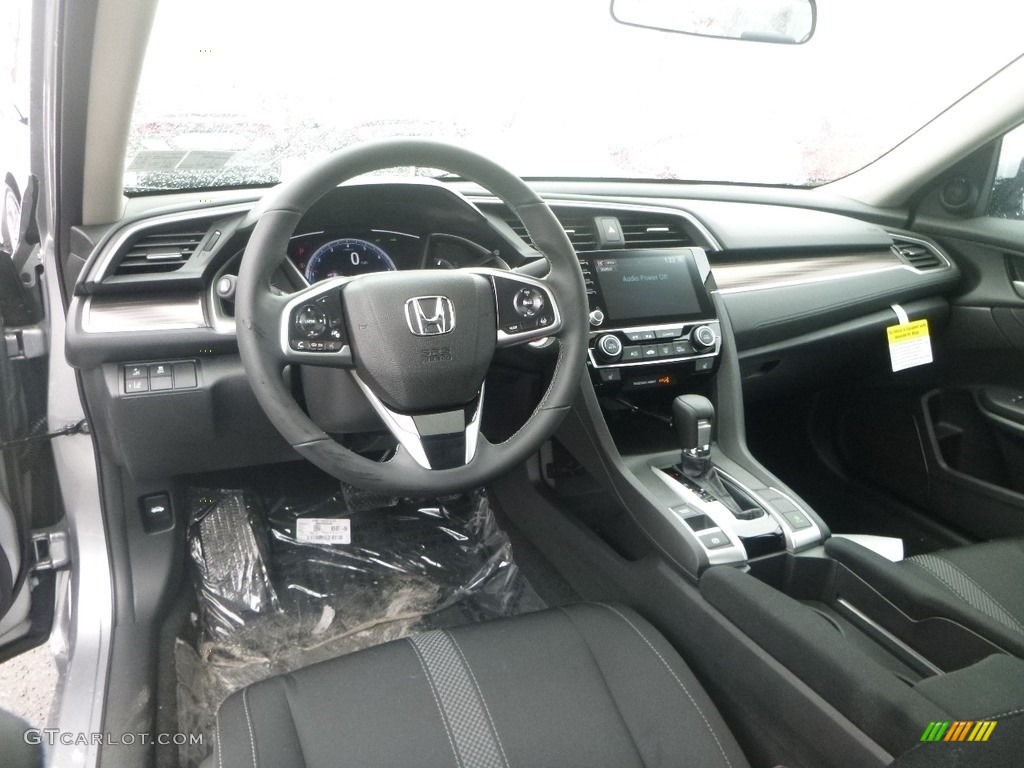 Black Interior 2019 Honda Civic EX Sedan Photo #131586162