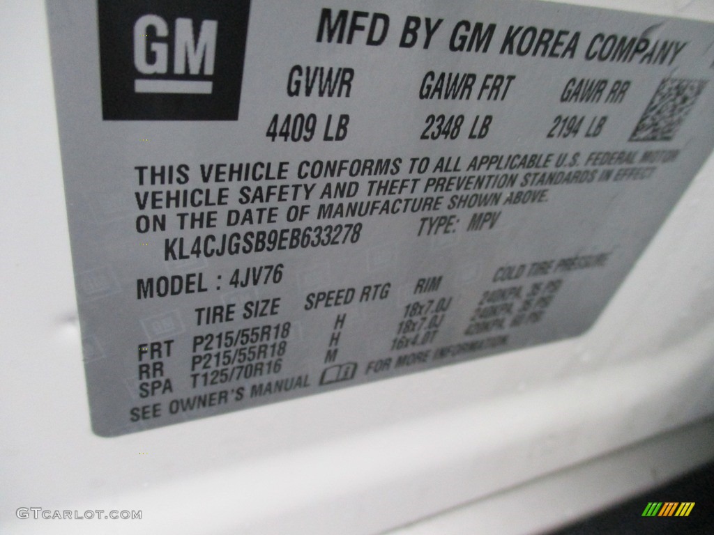 2014 Encore Leather AWD - White Pearl Tricoat / Saddle photo #19