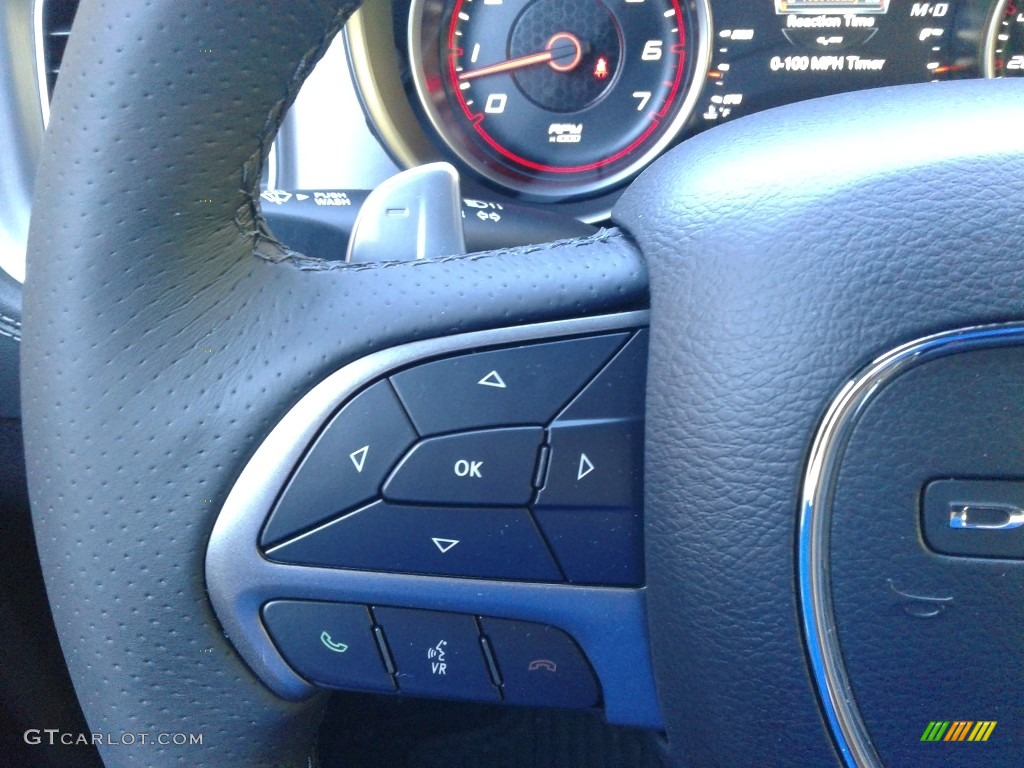 2019 Dodge Charger R/T Scat Pack Black Steering Wheel Photo #131597140