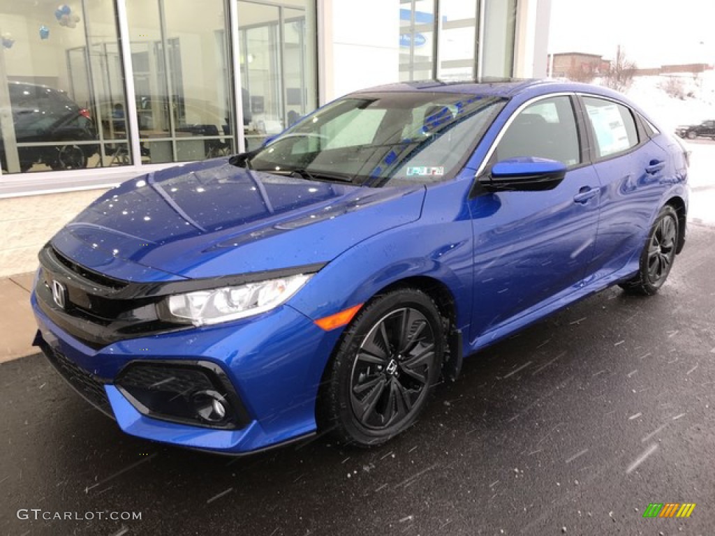 Agean Blue Metallic 2019 Honda Civic EX Hatchback Exterior Photo #131601478