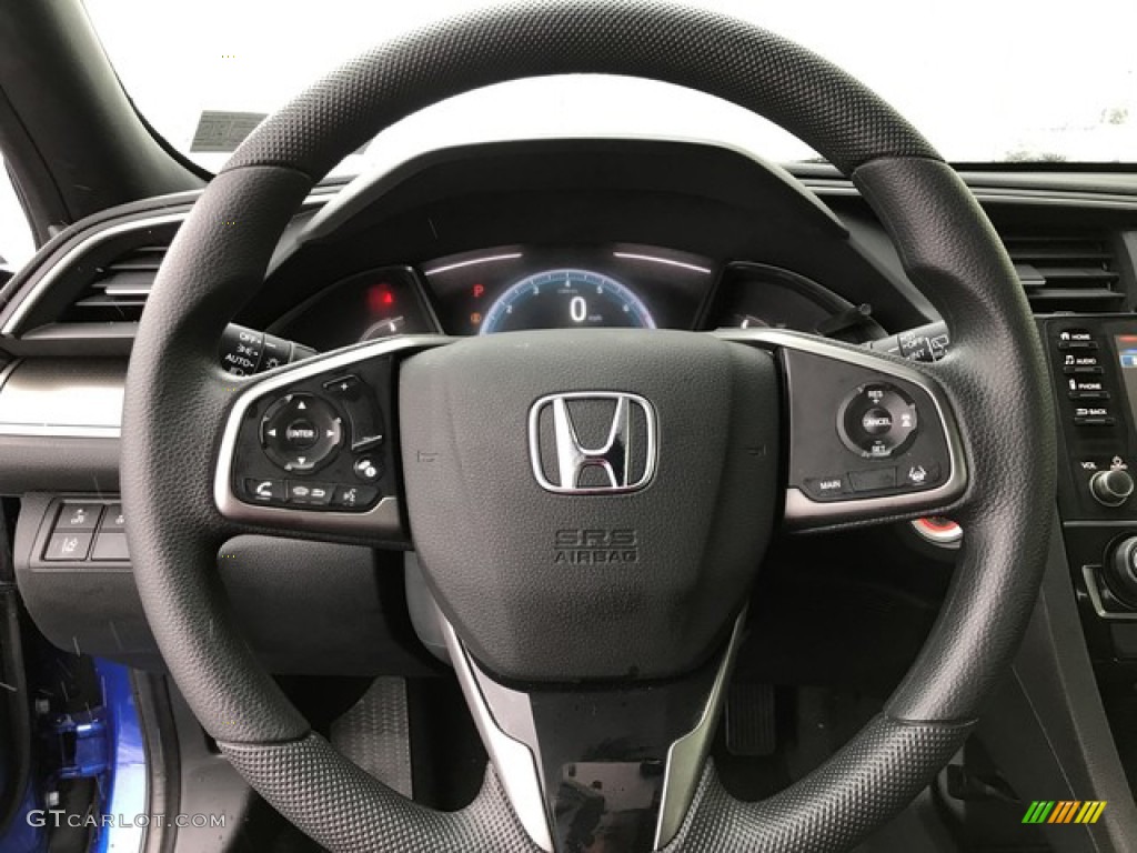 2019 Honda Civic EX Hatchback Black Steering Wheel Photo #131601742