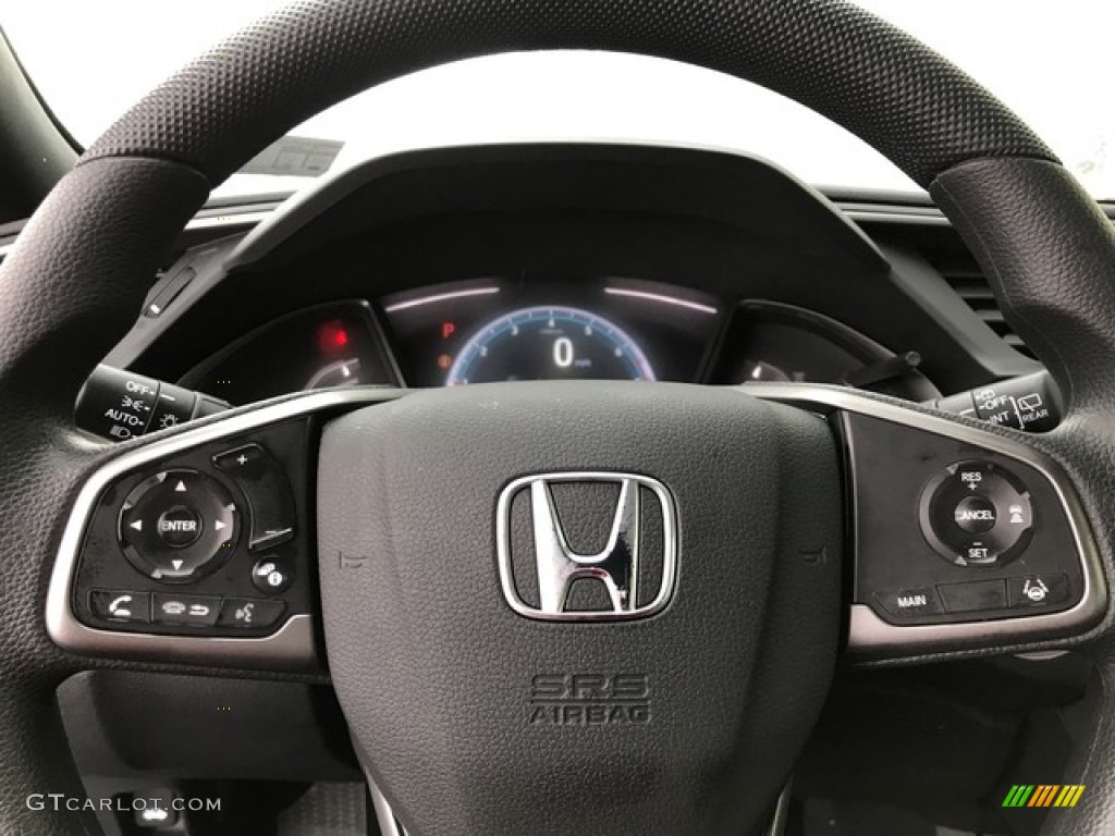 2019 Honda Civic EX Hatchback Black Steering Wheel Photo #131601763