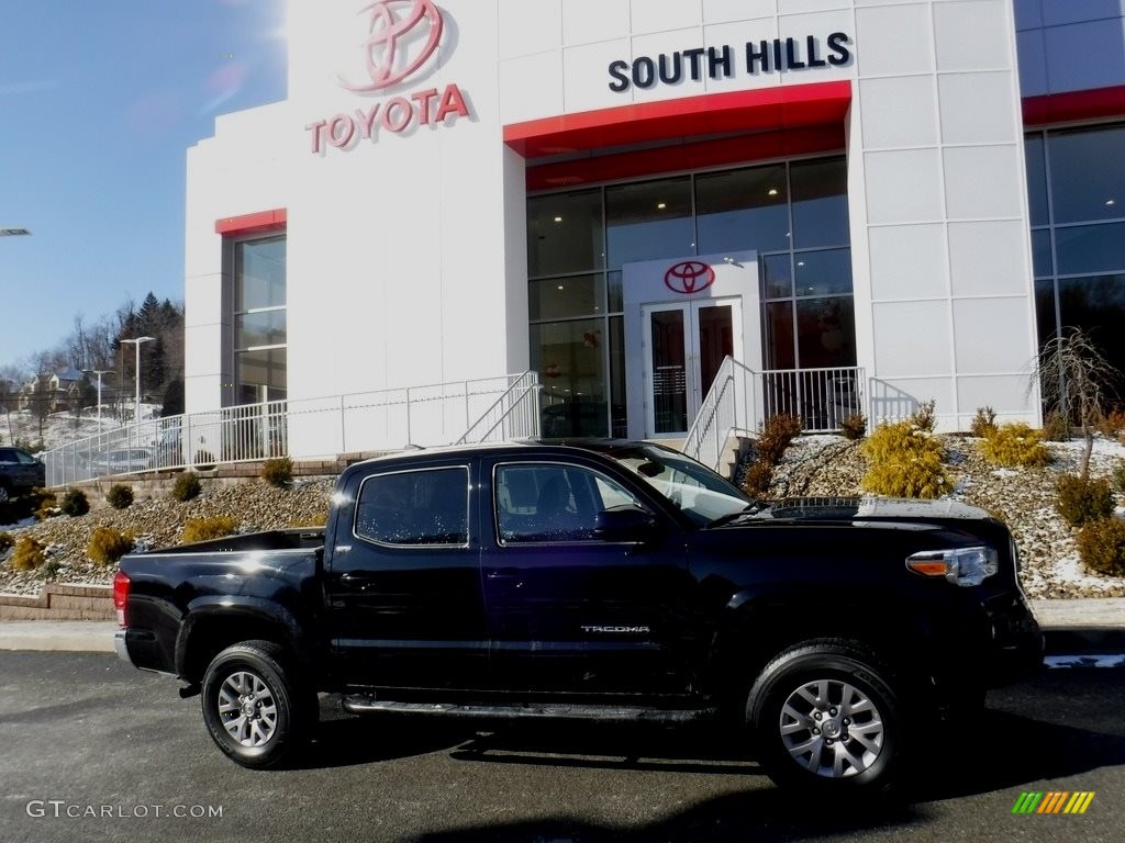 2017 Tacoma SR5 Double Cab 4x4 - Black / Cement Gray photo #2