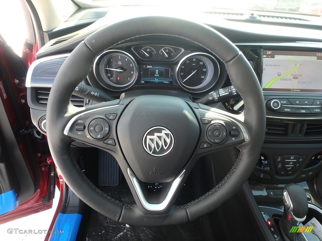 2019 Buick Envision Essence AWD Ebony Steering Wheel Photo #131613616