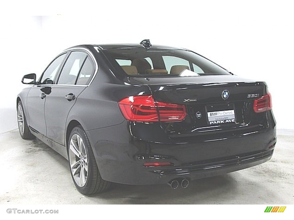 2018 3 Series 330i xDrive Sedan - Black Sapphire Metallic / Cognac photo #2
