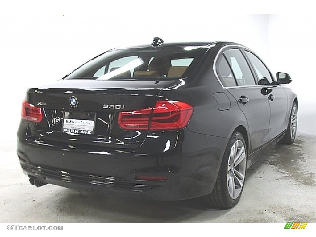 2018 3 Series 330i xDrive Sedan - Black Sapphire Metallic / Cognac photo #4