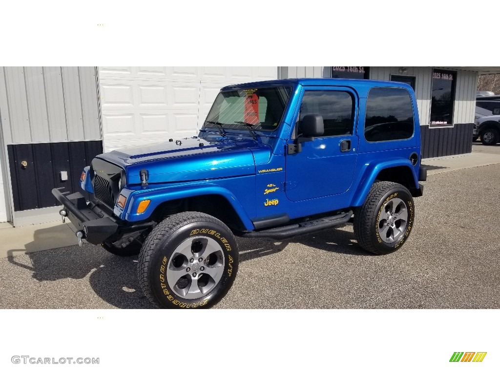 2003 Wrangler Sport 4x4 - Intense Blue Pearl / Dark Slate Gray photo #17