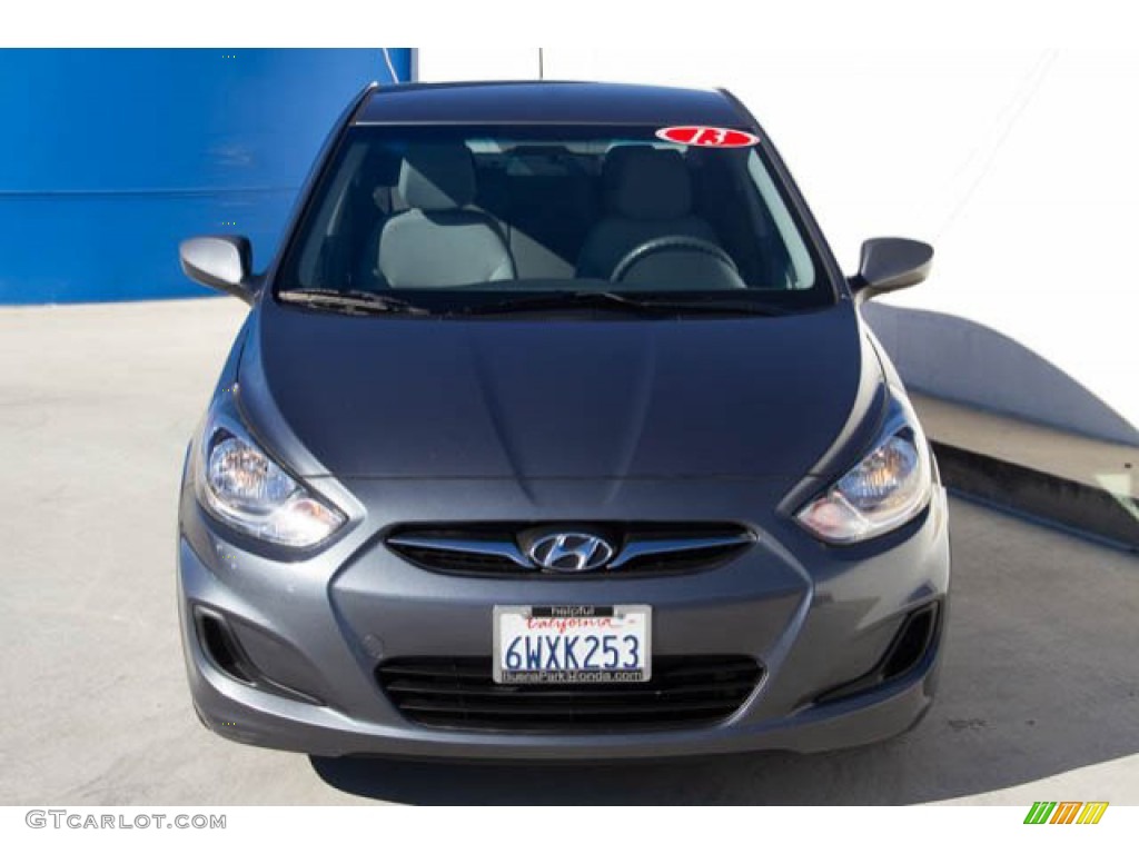2013 Accent GLS 4 Door - Cyclone Gray / Gray photo #7