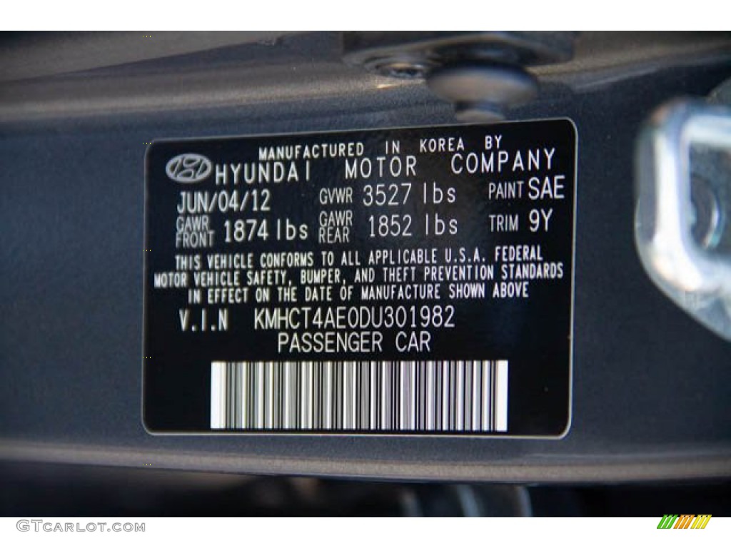 2013 Accent GLS 4 Door - Cyclone Gray / Gray photo #35