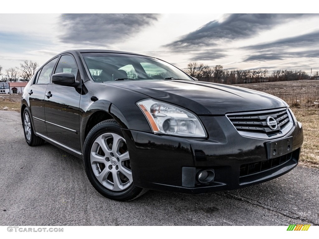 2007 Maxima 3.5 SL - Super Black / Cafe Latte photo #1