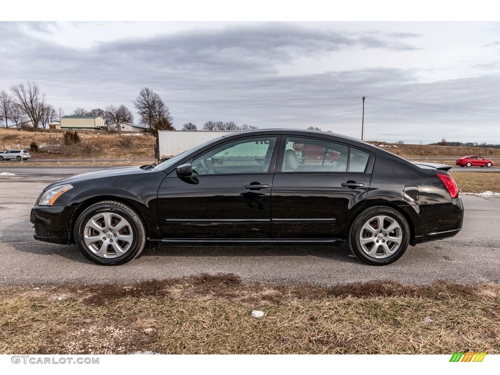 2007 Maxima 3.5 SL - Super Black / Cafe Latte photo #7