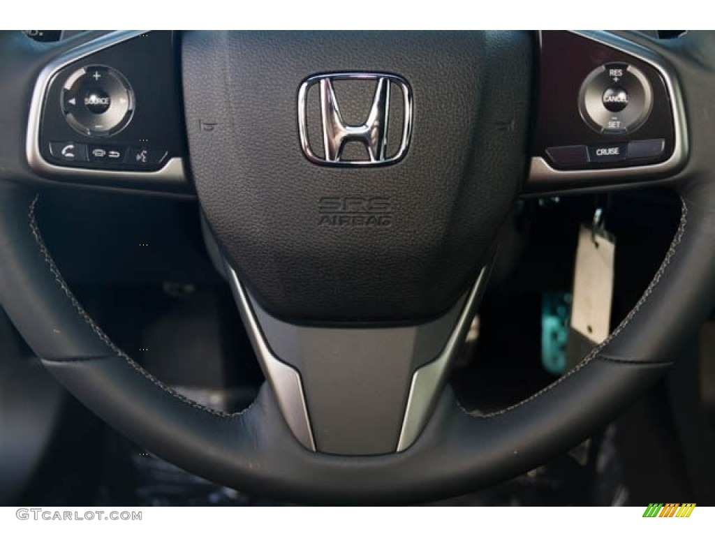 2019 Honda Civic Sport Hatchback Black Steering Wheel Photo #131640287