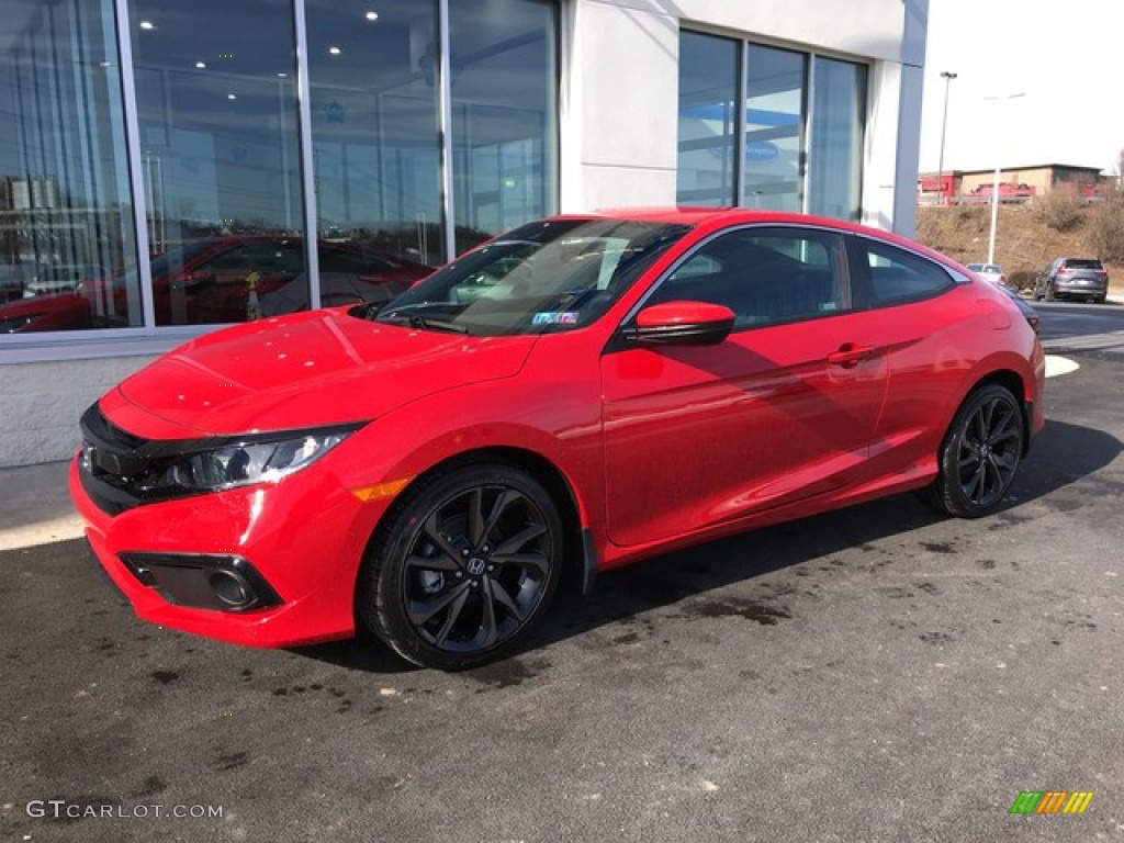 2019 Civic Sport Coupe - Rallye Red / Black photo #3