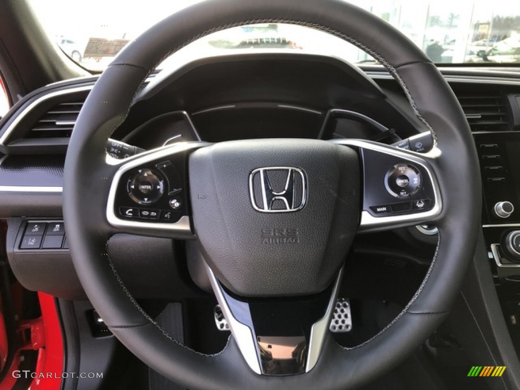 2019 Honda Civic Sport Coupe Black Steering Wheel Photo #131646574