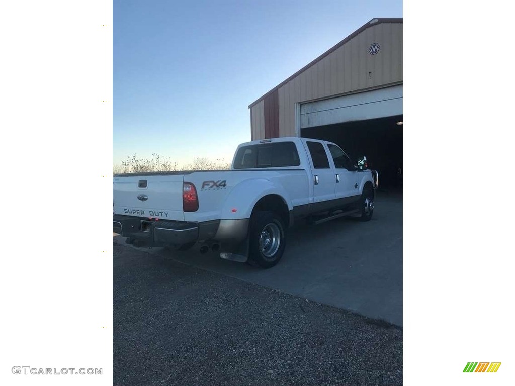 2014 F350 Super Duty Lariat Crew Cab 4x4 Dually - White Platinum Tri-Coat / Adobe photo #8