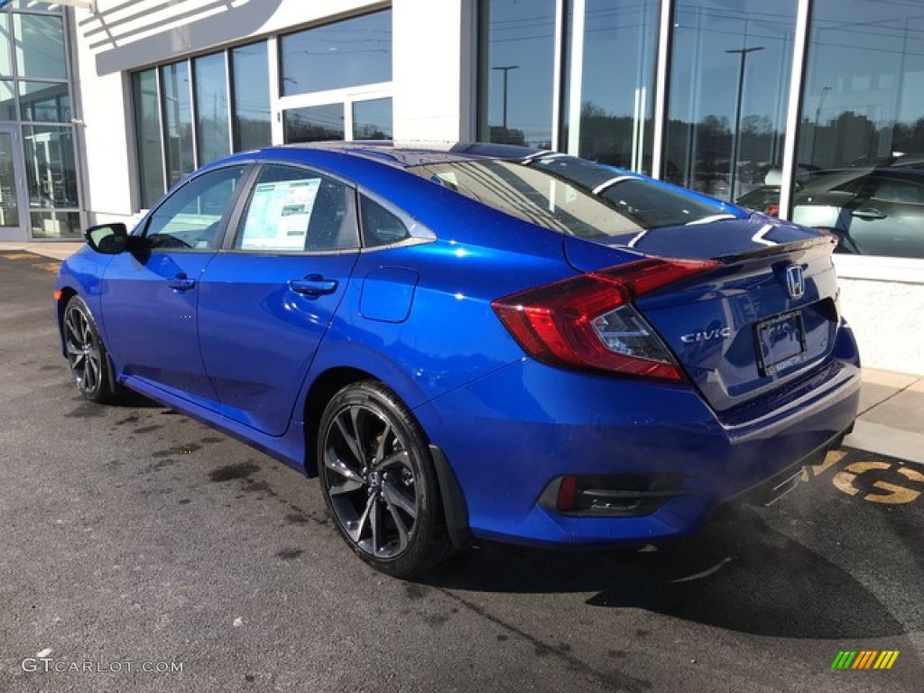 2019 Civic Sport Sedan - Agean Blue Metallic / Black photo #8