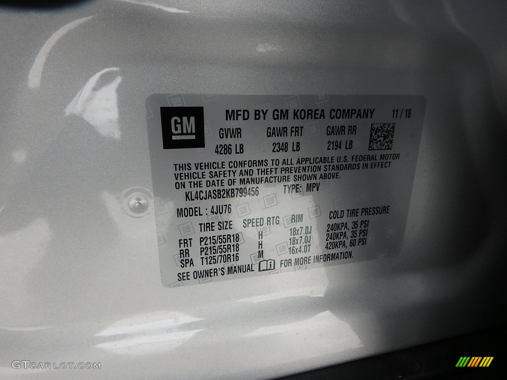 2019 Encore Preferred - Quicksilver Metallic / Ebony photo #16