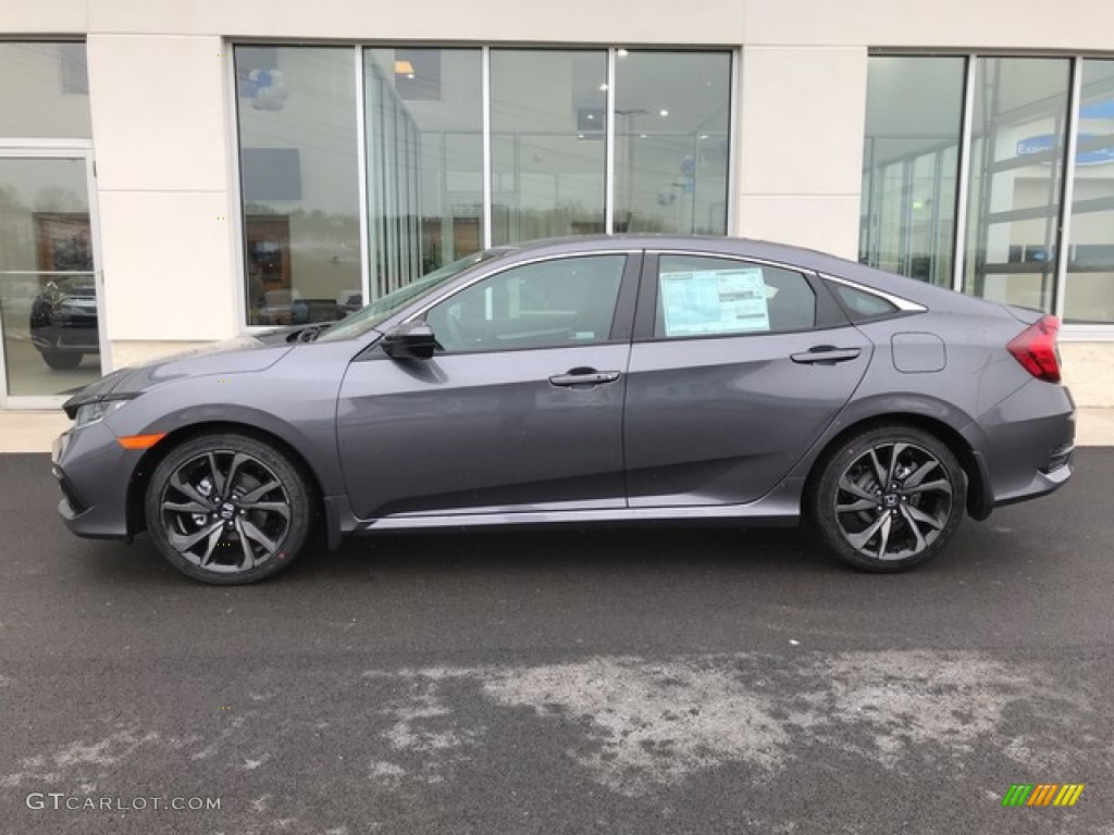 2019 Civic Sport Sedan - Modern Steel Metallic / Black photo #2