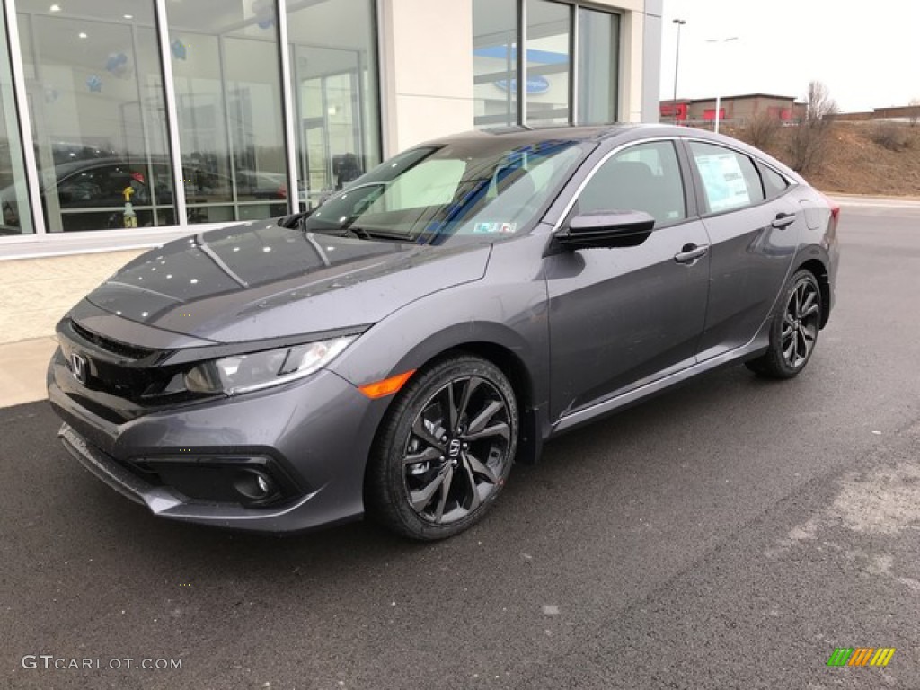 2019 Civic Sport Sedan - Modern Steel Metallic / Black photo #3