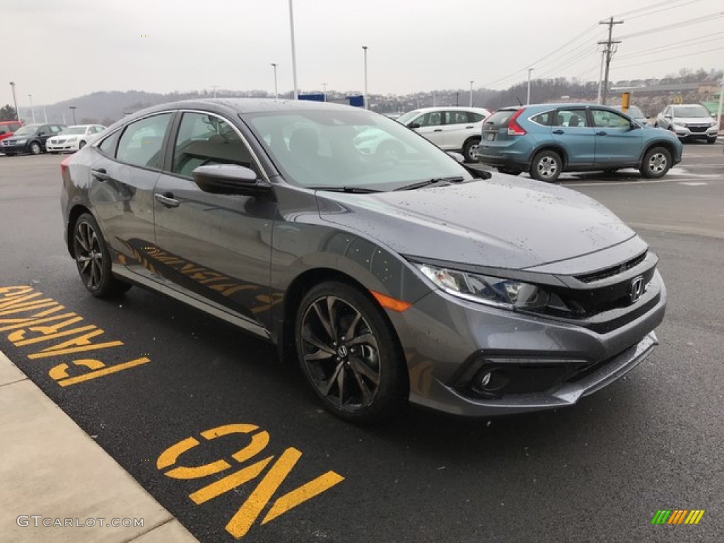 2019 Civic Sport Sedan - Modern Steel Metallic / Black photo #5