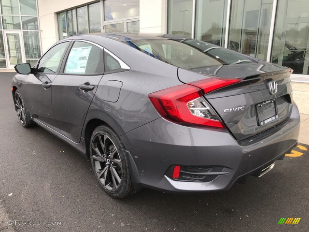 2019 Civic Sport Sedan - Modern Steel Metallic / Black photo #9