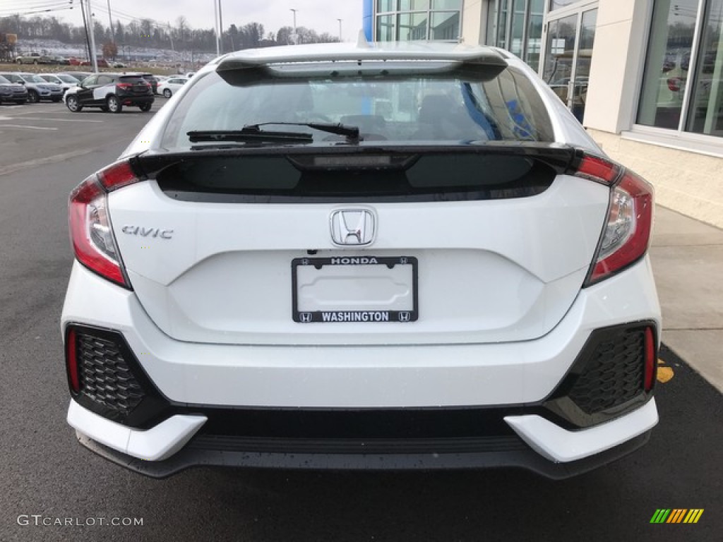 2019 Civic EX Hatchback - White Orchid Pearl / Black photo #7