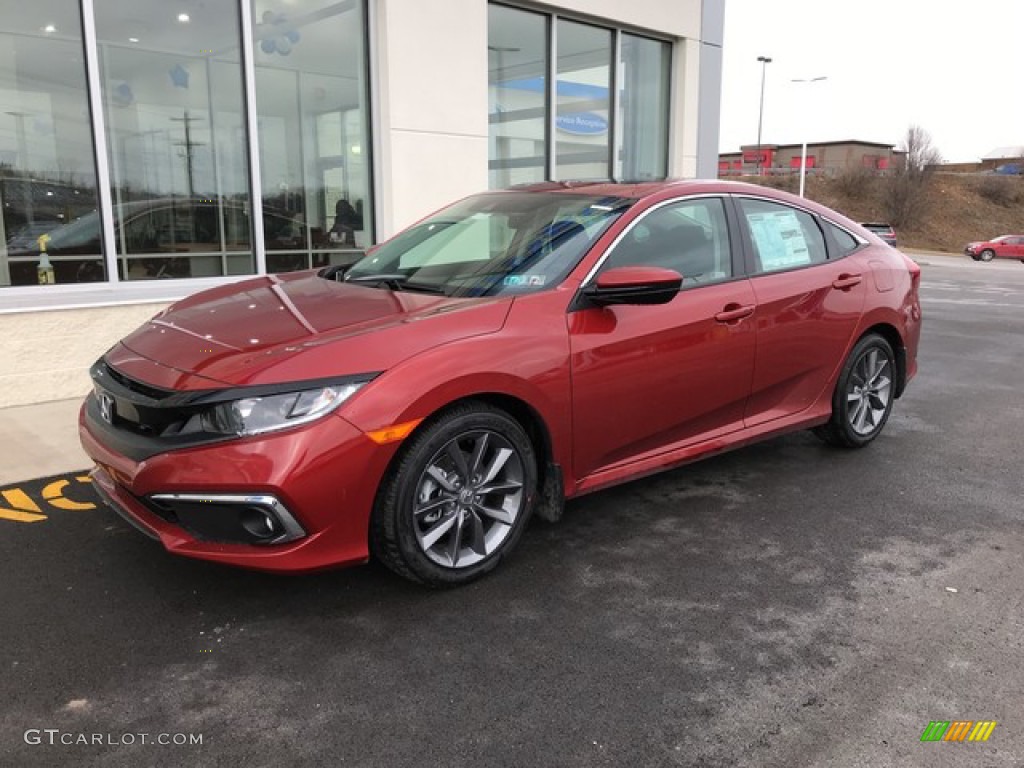 Molten Lava Pearl 2019 Honda Civic EX Sedan Exterior Photo #131666806