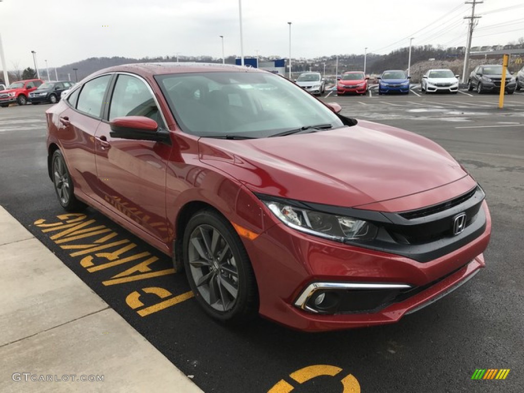 2019 Civic EX Sedan - Molten Lava Pearl / Black photo #5