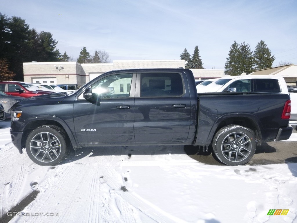 2019 1500 Laramie Crew Cab 4x4 - Maximum Steel Metallic / Black photo #3