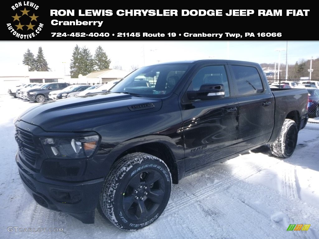 2019 1500 Big Horn Crew Cab 4x4 - Diamond Black Crystal Pearl / Black photo #1