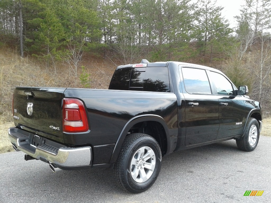 2019 1500 Laramie Crew Cab 4x4 - Diamond Black Crystal Pearl / Black photo #6