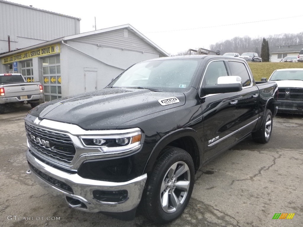 2019 1500 Limited Crew Cab 4x4 - Diamond Black Crystal Pearl / Black photo #1