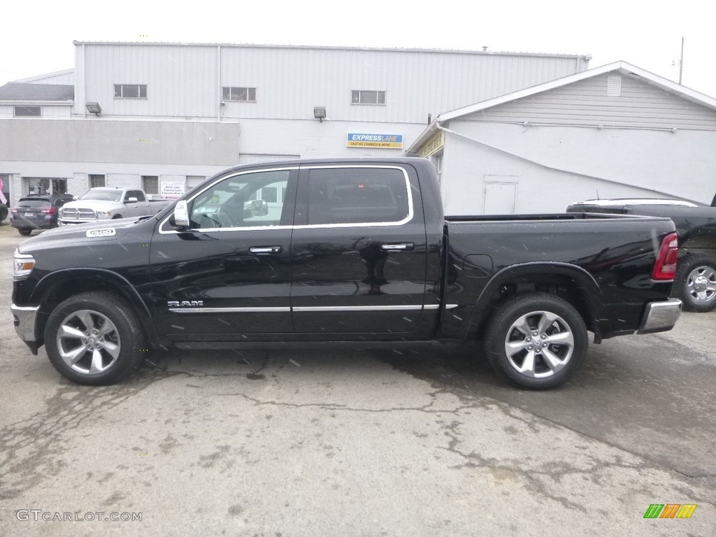 2019 1500 Limited Crew Cab 4x4 - Diamond Black Crystal Pearl / Black photo #3