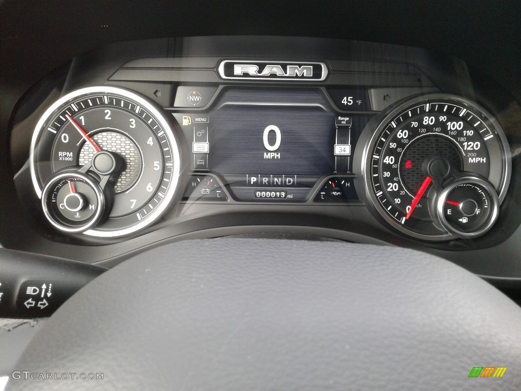 2019 1500 Laramie Crew Cab 4x4 - Diamond Black Crystal Pearl / Black photo #21