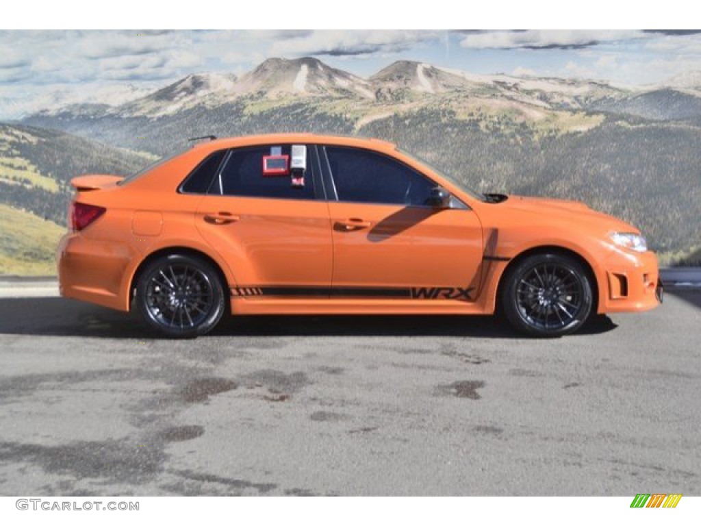 2013 Impreza WRX Premium 4 Door - Tangerine Orange Pearl / WRX Carbon Black photo #2