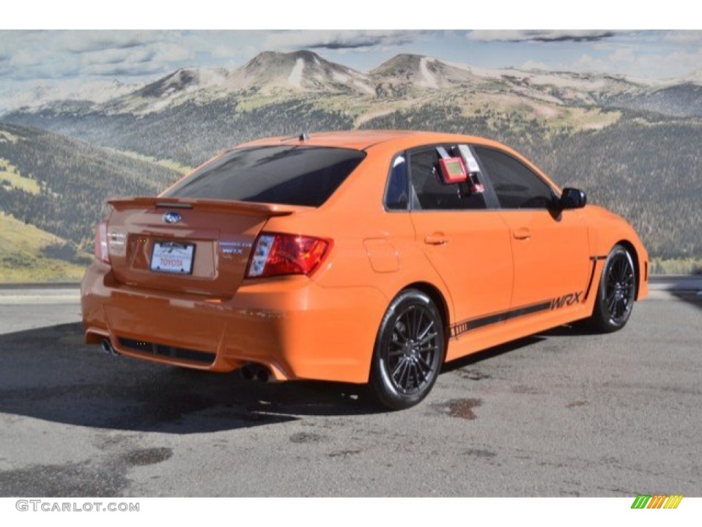 2013 Impreza WRX Premium 4 Door - Tangerine Orange Pearl / WRX Carbon Black photo #3
