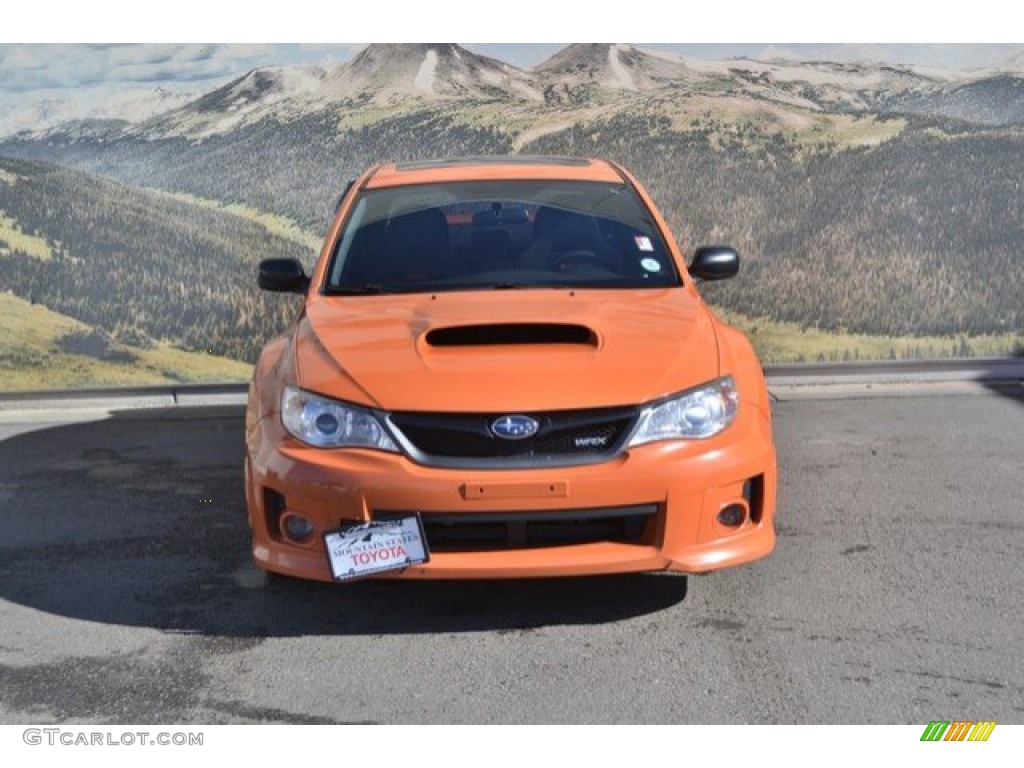 2013 Impreza WRX Premium 4 Door - Tangerine Orange Pearl / WRX Carbon Black photo #4