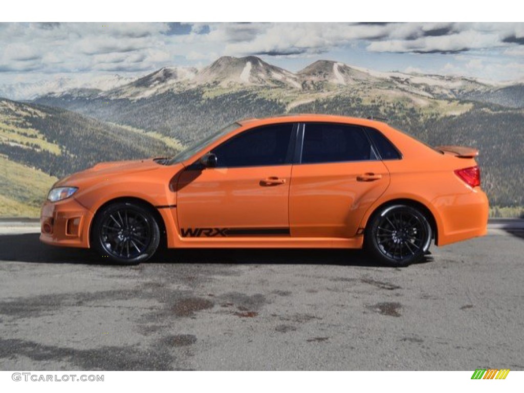 2013 Impreza WRX Premium 4 Door - Tangerine Orange Pearl / WRX Carbon Black photo #6