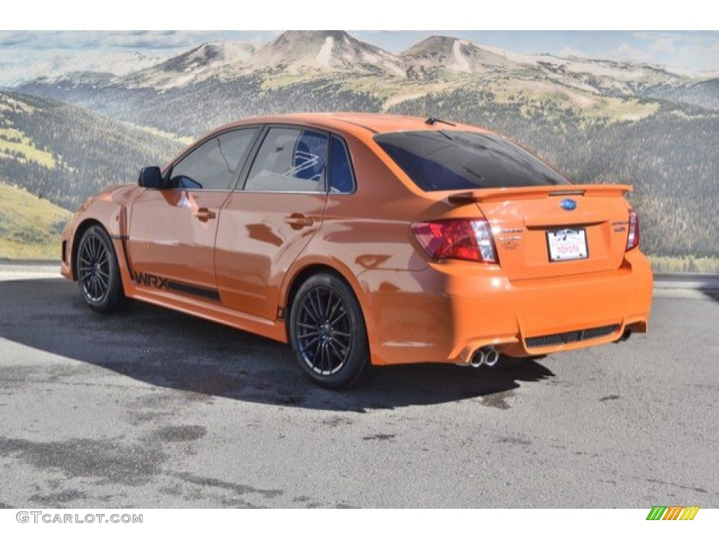 2013 Impreza WRX Premium 4 Door - Tangerine Orange Pearl / WRX Carbon Black photo #7
