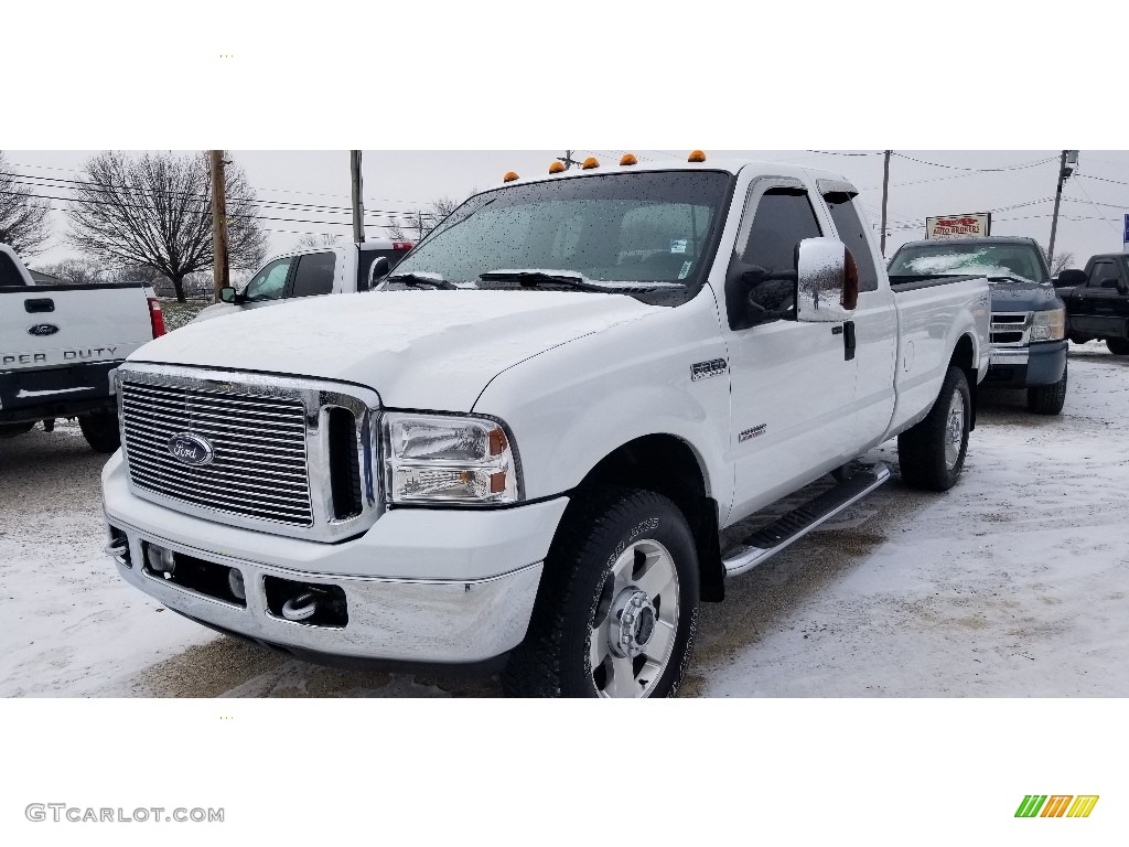 2007 F250 Super Duty Lariat SuperCab 4x4 - Oxford White Clearcoat / Black Leather photo #22